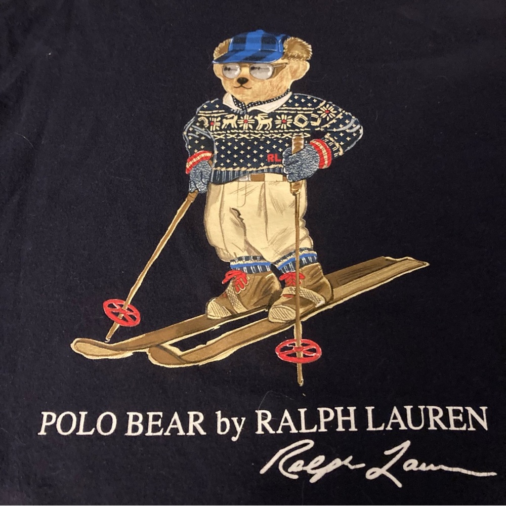 Ralph Lauren Black Polo Bear Skiing Tee